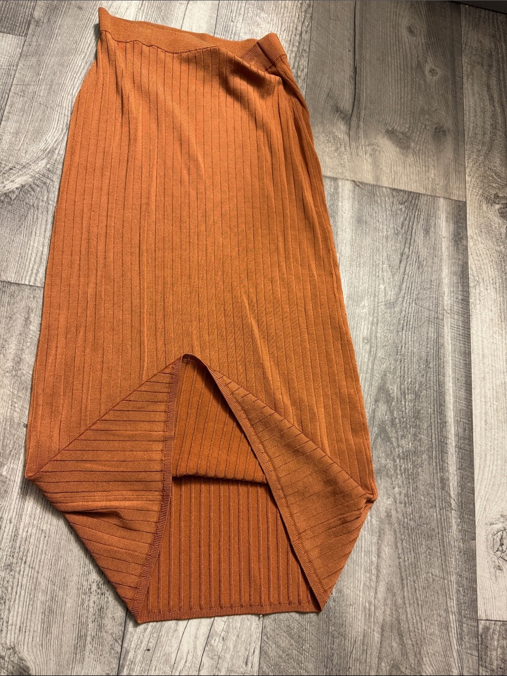 Free People Ribbed Midi Skirt - Rust Orange - Picture 4 of 4